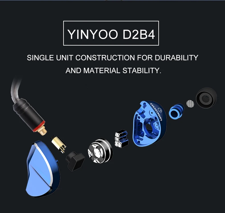 Yinyoo D2B4 2DD + 4BA 10 мм графическая диафрагма Динамический драйвер гибридные наушники