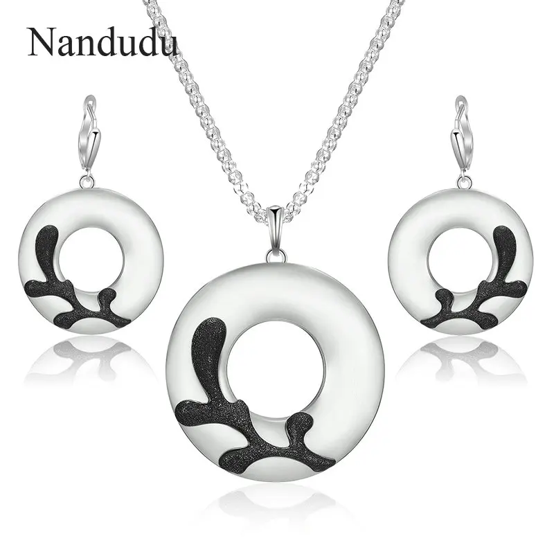 Nandudu новые большие круглые подвесные украшения наборы для женщин серебряный цвет