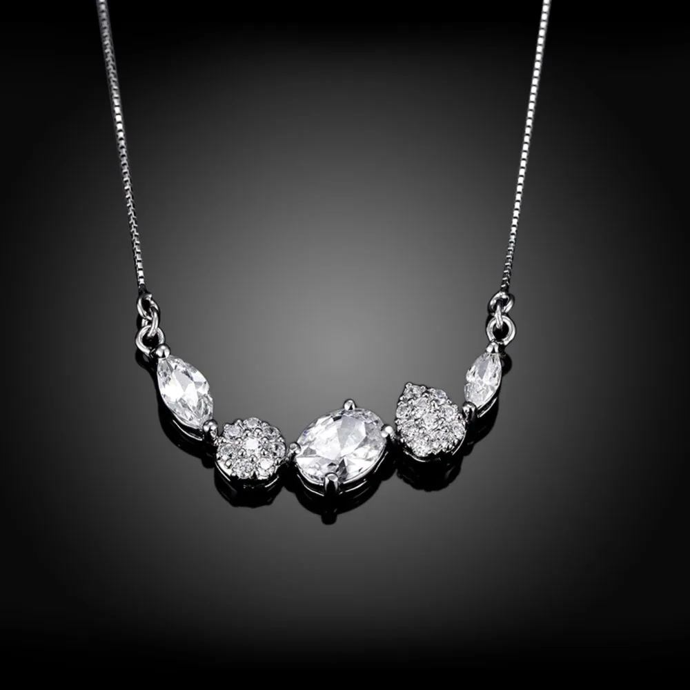 2017 Новый Брелок 925 Серебряное Ожерелье Для Женщины Choker Циркон Геометрические