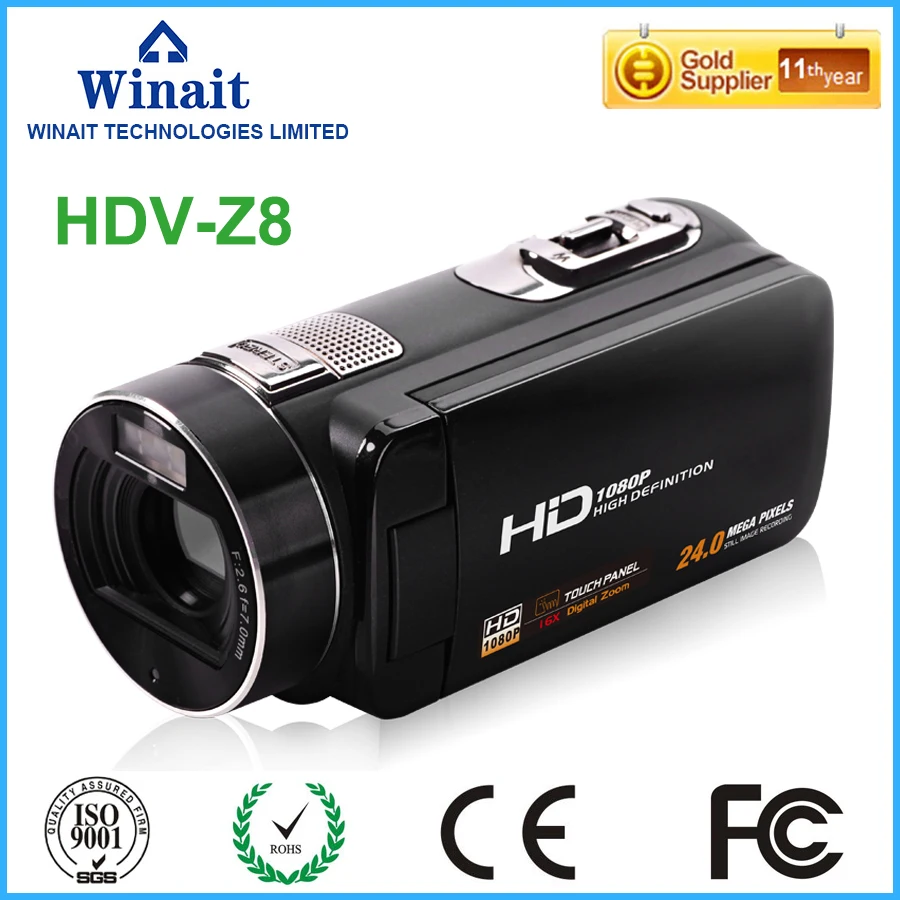 

24MP full hd 1080p digital video camera HDV-Z8 16X digital zoom 32GB memory digital camcorder with face capture