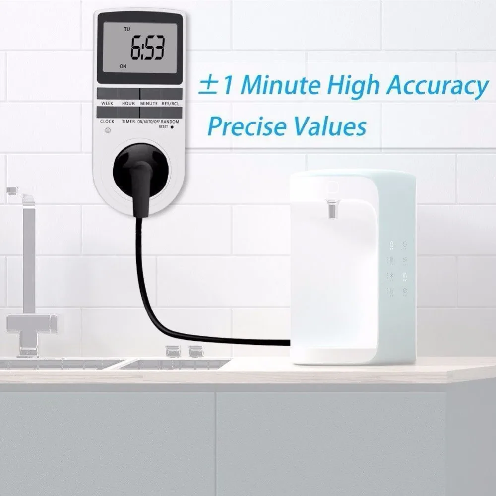 Electronic Digital Timer Switch EU Plug Kitchen Outlet 230V 50HZ Week 12/24 Hour Programmable Timing Socket US/UK/AU | Обустройство