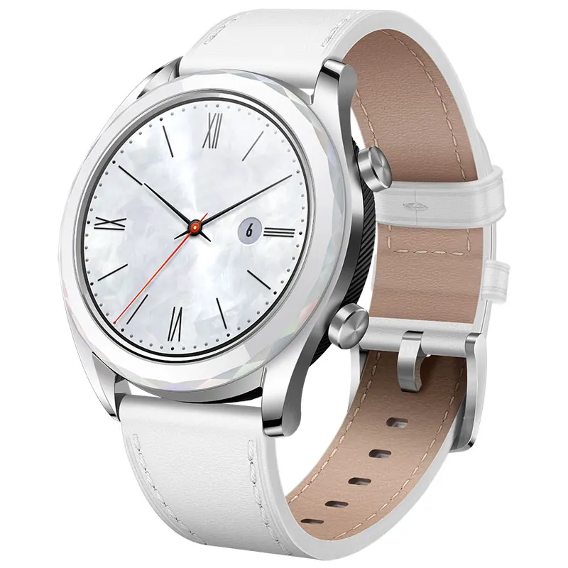 Elegant White Huawei Watch GT Смарт часы Поддержка gps 5ATM водонепроницаемый AMOLED красочный экран телефонный Звонок трекер сердечного ритма для Android iOS - Цвет: Elegant White