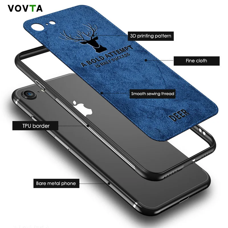 Новый тканевый ультра-тонкий холщовый силиконовый чехол для телефона iphone 6s 6 7 8 Plus