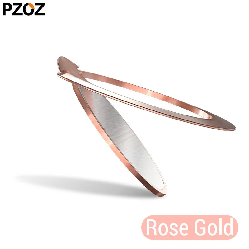 Rose gold PZOZ Finger Ring Holder for Samsung S9 S8 General Phone ring 360 Degree phone stand Magnetic Car Bracket Stand Phone Accessories - Цвет: Rose gold