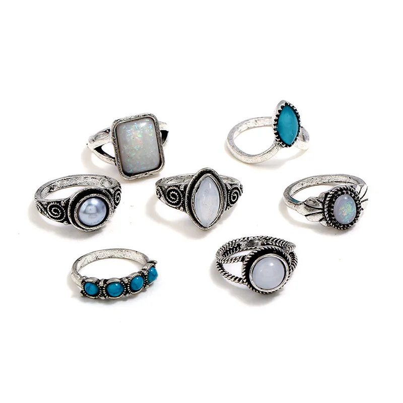 7 шт./лот кольцо на костяшках в стиле барокко для женщин кольца средней длины