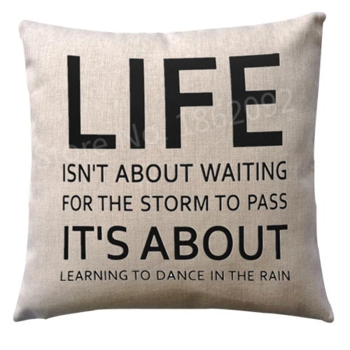 Новинка Подушка с цитатой крышка стола льняные научиться Dance in the Rain Чехол
