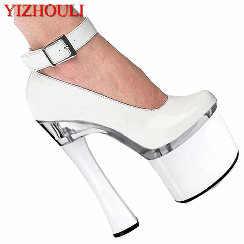 18cm Sexy super high heel belt buckle high heel shoe, banquet bride shoe pole Dance Shoes