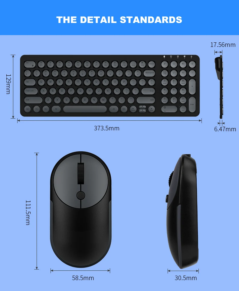 B. O. W USB Беспроводная мышь клавиатура перезаряжаемая менее шумная клавиатура и мышь комбо для ПК, компьютера, ноутбука, lenovo, Asus, hp