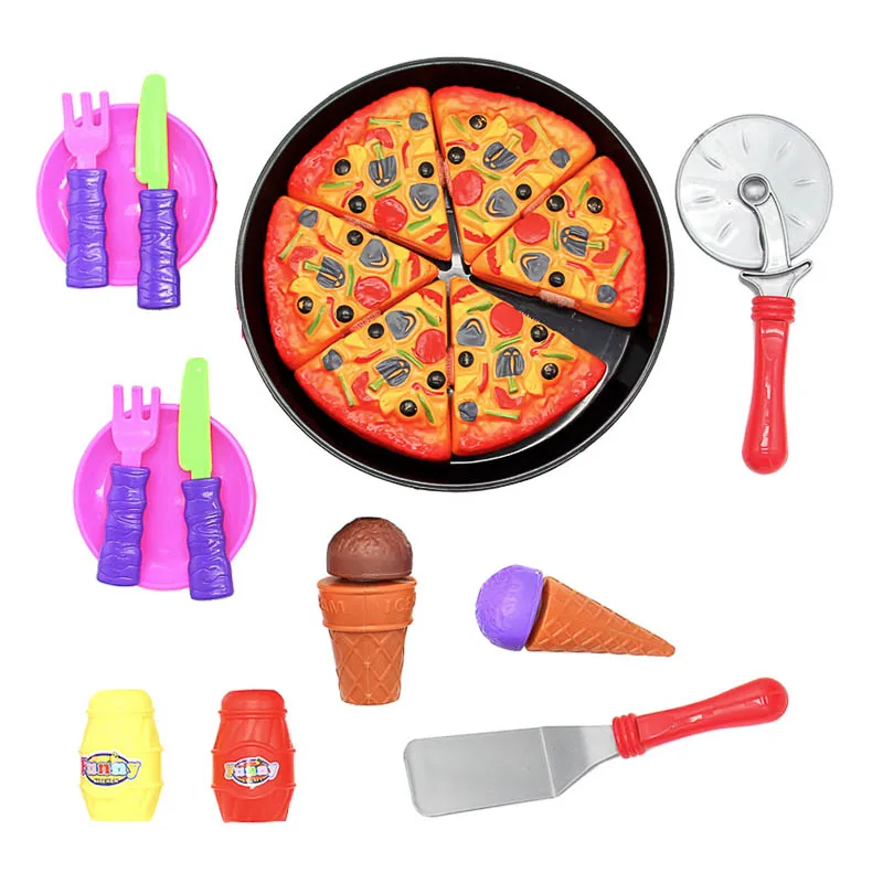 21 шт. красочные миниатюрные Еда с Пластик игрушки Кухня пицца Игрушки для девочек