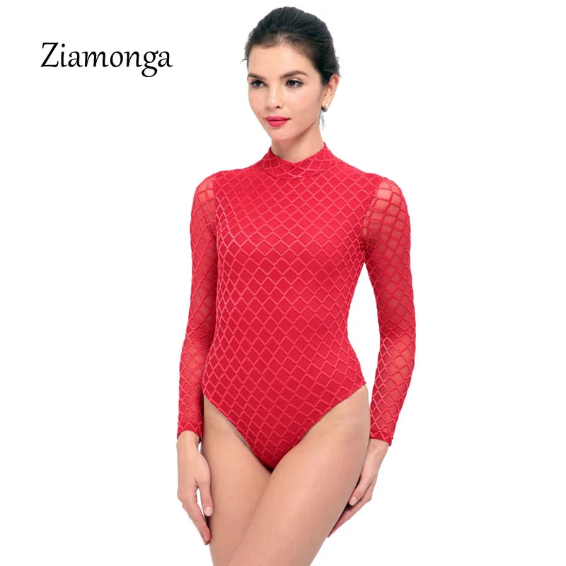 Ziamonga Перспектива с длинным рукавом черные пикантные Средства ухода з|bodycon jumpsuit|body