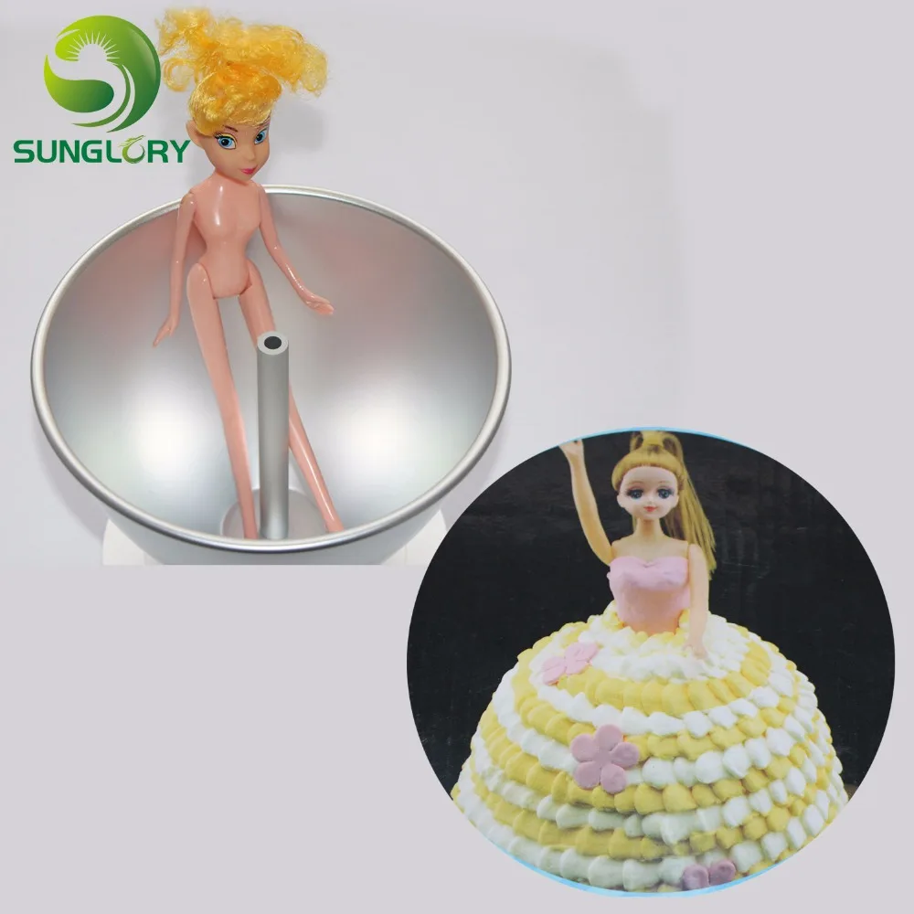 Fondant выпечки DIY Bobbi девушка платье торта сковорода алюминиевый Бобби кукла