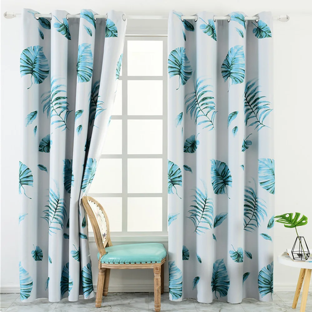 Затемненные занавески тропические растения Печать теплоизоляционные
