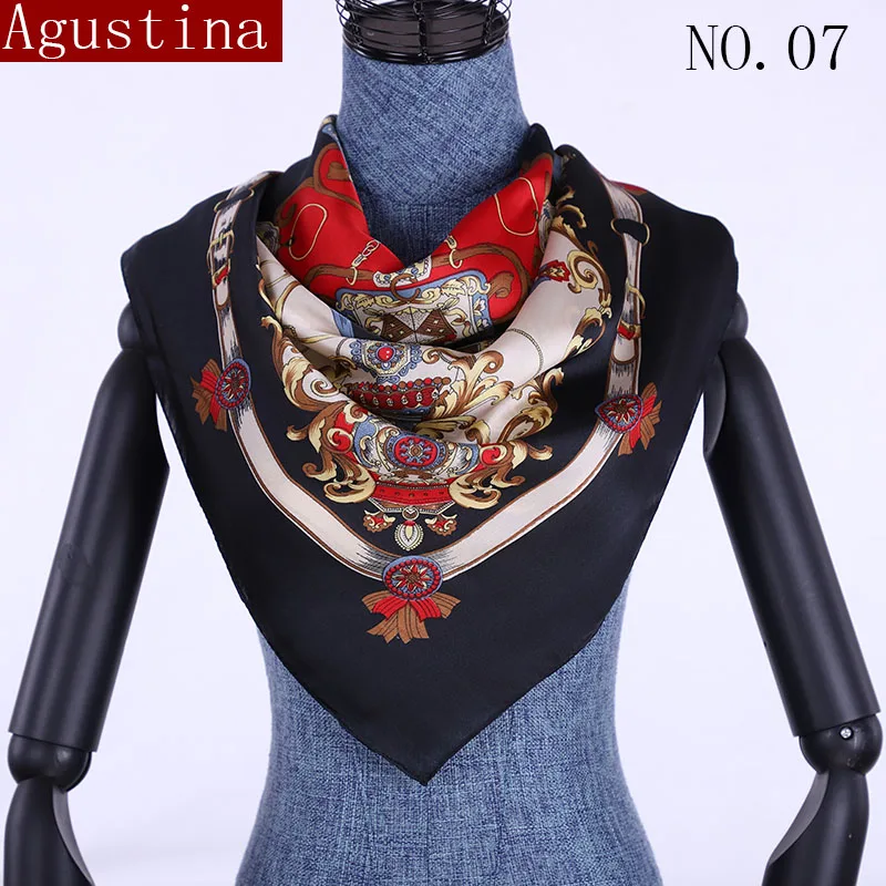 

2018 summer women quality fashion 100% silk luxurious square scarf womens big hijab lot stoles scarves femme for ladies Shawl