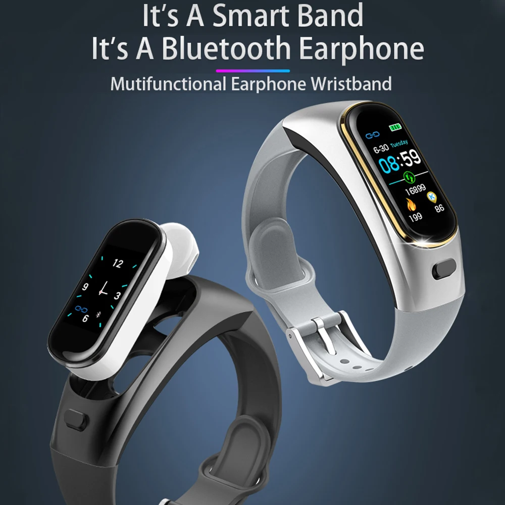 Смарт браслет и bluetooth гарнитура ответ на звонок сердечный ритм кровяное давление