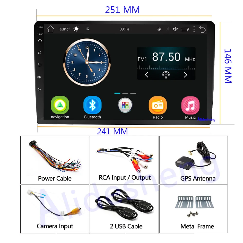 2.5D 10 ''HD Android 8,1 автомобильный DVD мультимедийный плеер стерео Bluetooth wifi gps Навигация Радио Аудио видео плеер
