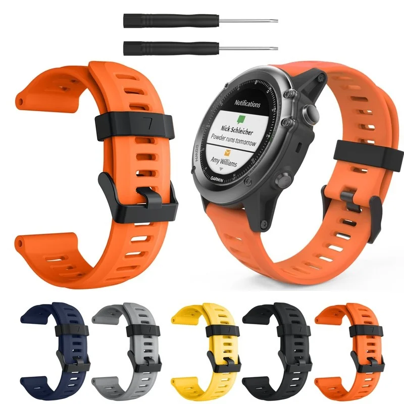 Ремешок силиконовый для смарт часов сменный Браслет Garmin Fenix 5X /Fenix 3 / HR Ширина 26
