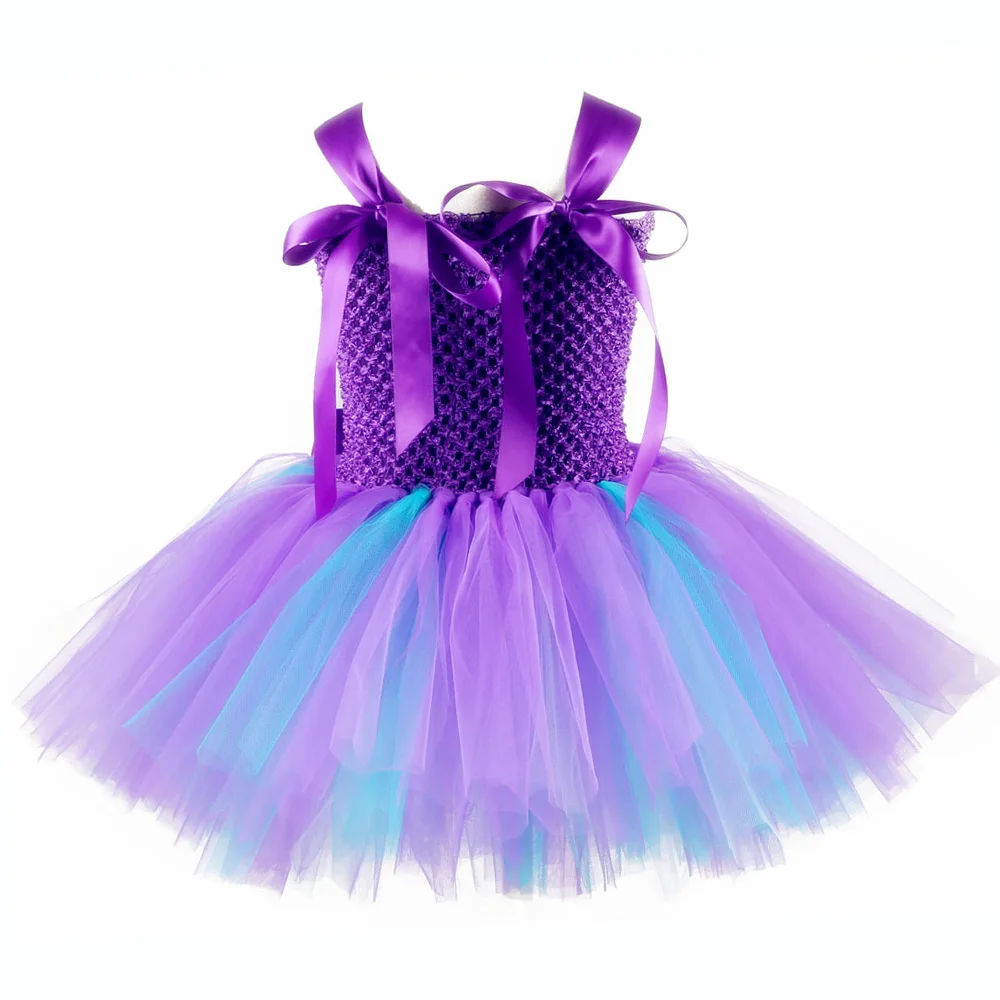 

Princess Ariel Mermaid Figure Flower Tutu Dress Kids Halloween Costume Little Mermaid Ariel Cosplay Dress with Sequined Headband