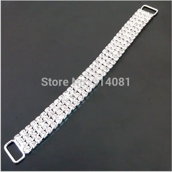 

Tangpan Hot 10pcs 4 ROWS Crystal Rhinestone Bikini Connectors/ Buckle Metal Chain For Swimming Wear Bikini Decoration AA01