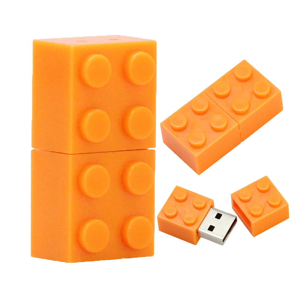 Игрушечный кирпичный флеш-накопитель 128G USB флеш-накопитель 64GB пластиковая строительный блок-флешка, подарок 32GB флеш-накопитель USB в режиме реального объема