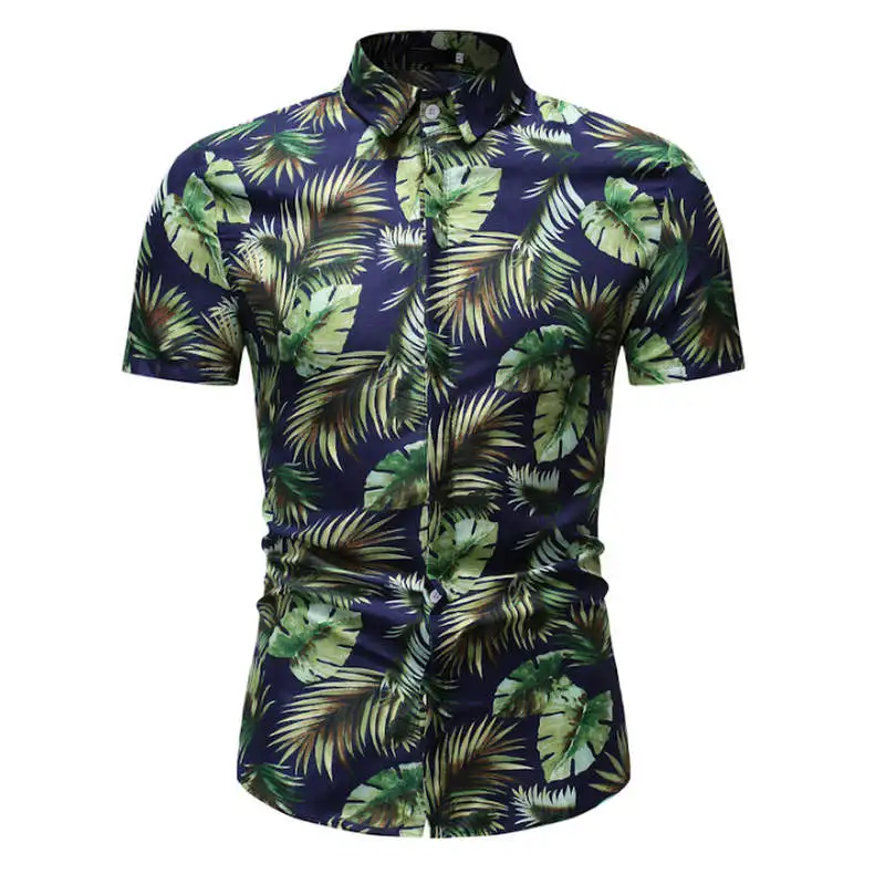 HZ05 Мужские Гавайские рубашки мужские повседневные Camisa Masculina печатные пляжные рубашки мужская рубашка навыпуск с ярким рисунком короткий рукав Летняя Праздничная рубашка - Цвет: HZ05