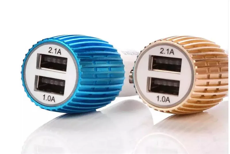 Дорожный адаптер двойной USB Автомобильное зарядное устройство металл 2 порта
