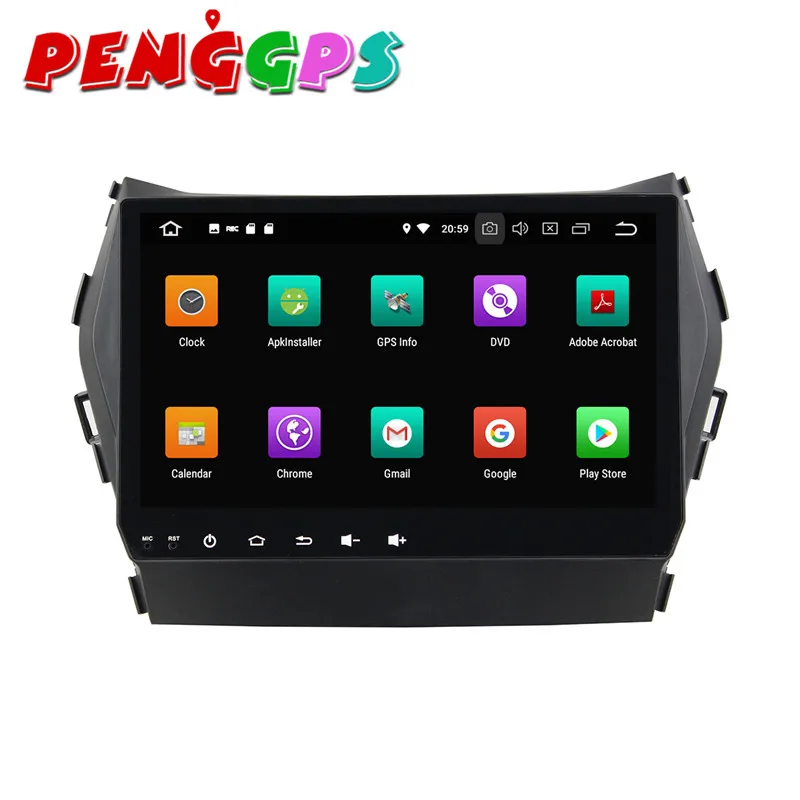 Android 8.0 7.1 Car DVD Player GPS Navigation Headunit For Hyundai IX45 2014 2015 2016 Stereo Auto Multimedia Satnav Video | Автомобили и