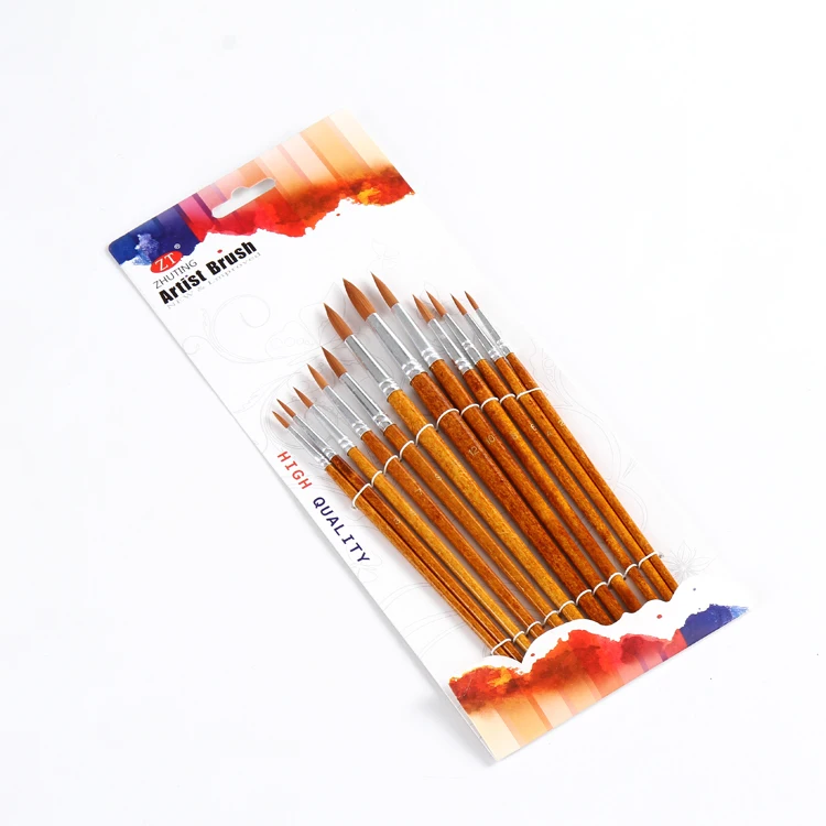 24 шт нейлоновые волосы деревянная ручка для рисования кисти художника Набор