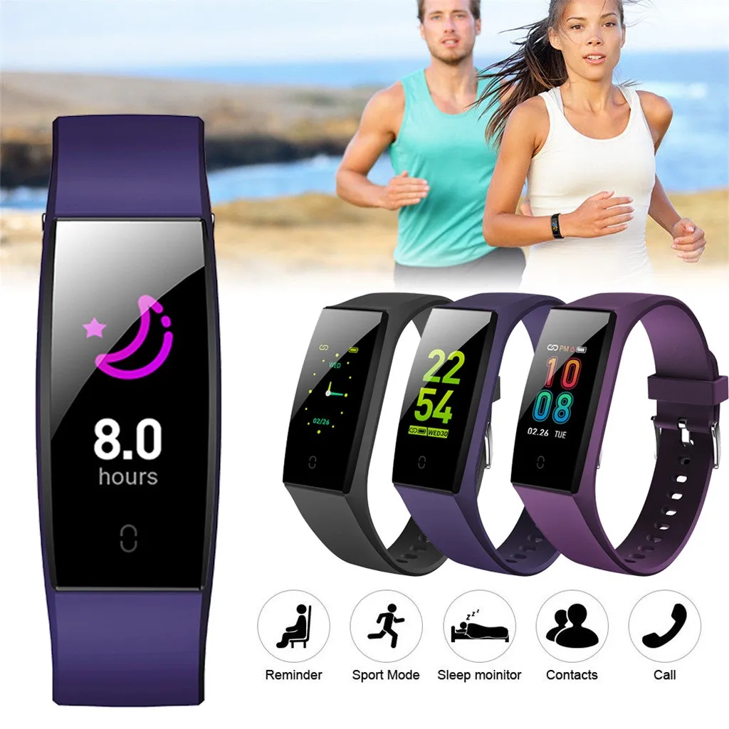 Умный браслет с Bluetooth цветной экран измерение артериального давления