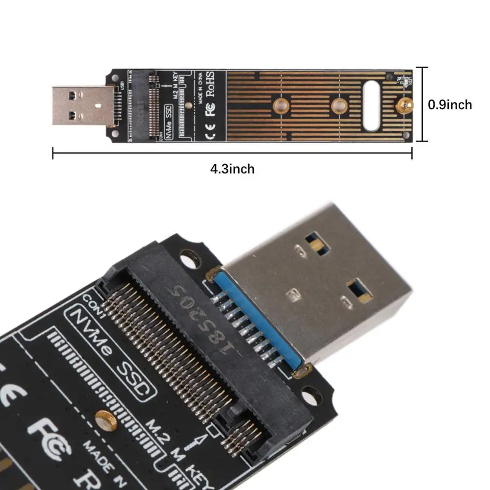 NVME к USB адаптеру M.2 SSD Type A карте высокая производительность 10 Гбит/с 3 1 Gen 2 мост чип