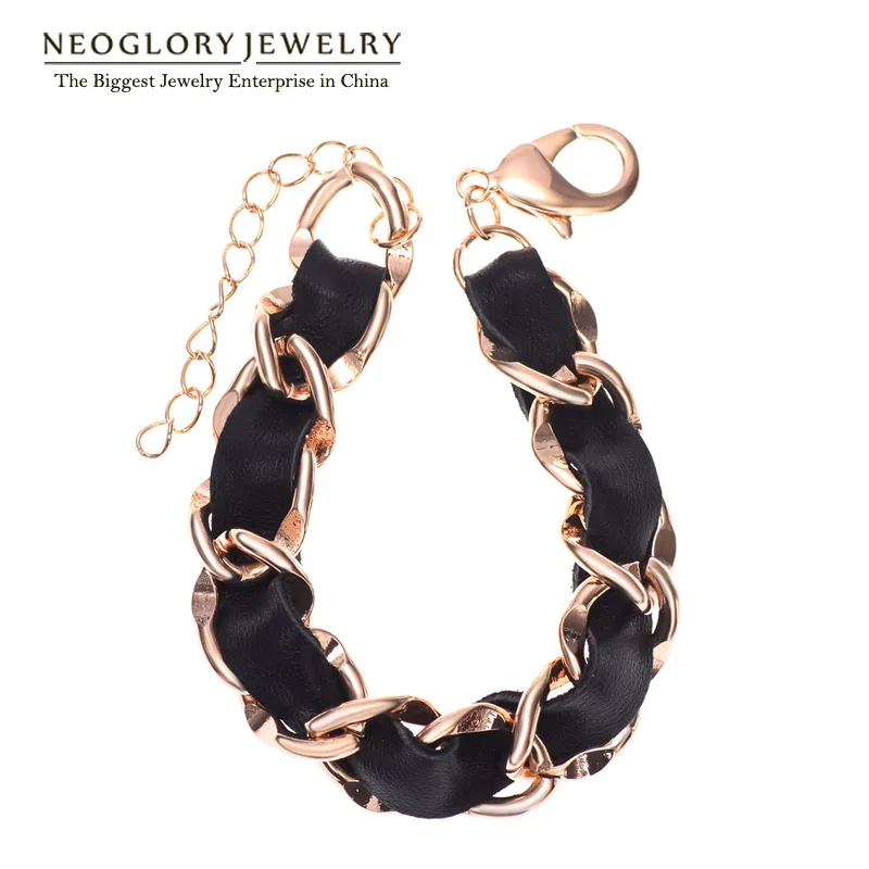Neoglory модные браслеты и в стиле панк с цепочкой розового золота для женщин