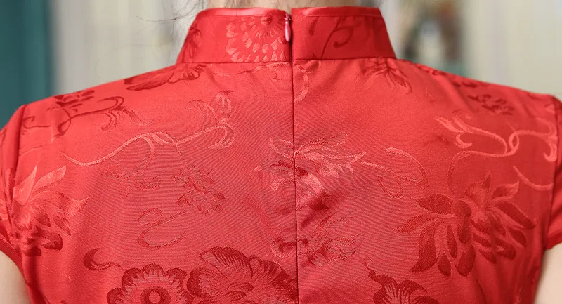 2017 летние красные китайское платье Sexy цветочные свадебные Cheongsam Короткие Мини Qipao