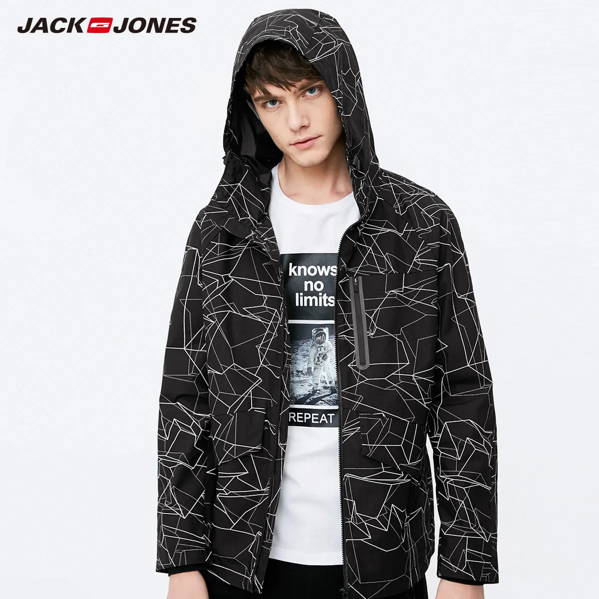 Jack Jones men hooded coat jacket windproof | 218121517 Мужская одежда
