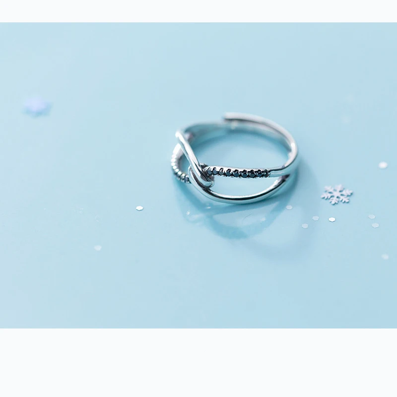 

MloveAcc Real 925 Sterling Silver Twisted Line Knot Finger Rings for Women Engagement Ring Jewelry