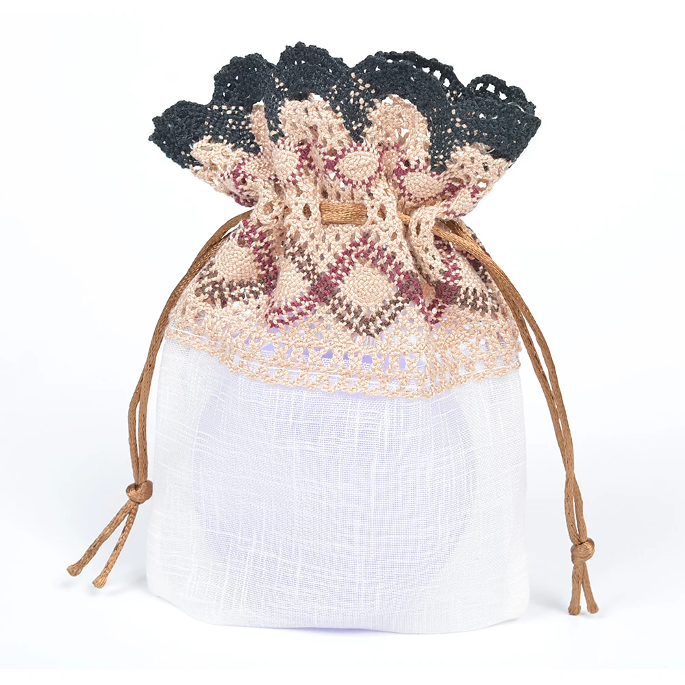 

12 шт Упаковка ювелирных изделий сумки 3,9 "x 5,5" Подарочная сумка для хранения ювелирных изделий из органзы Мешочки с кружевом для серьги ожере...