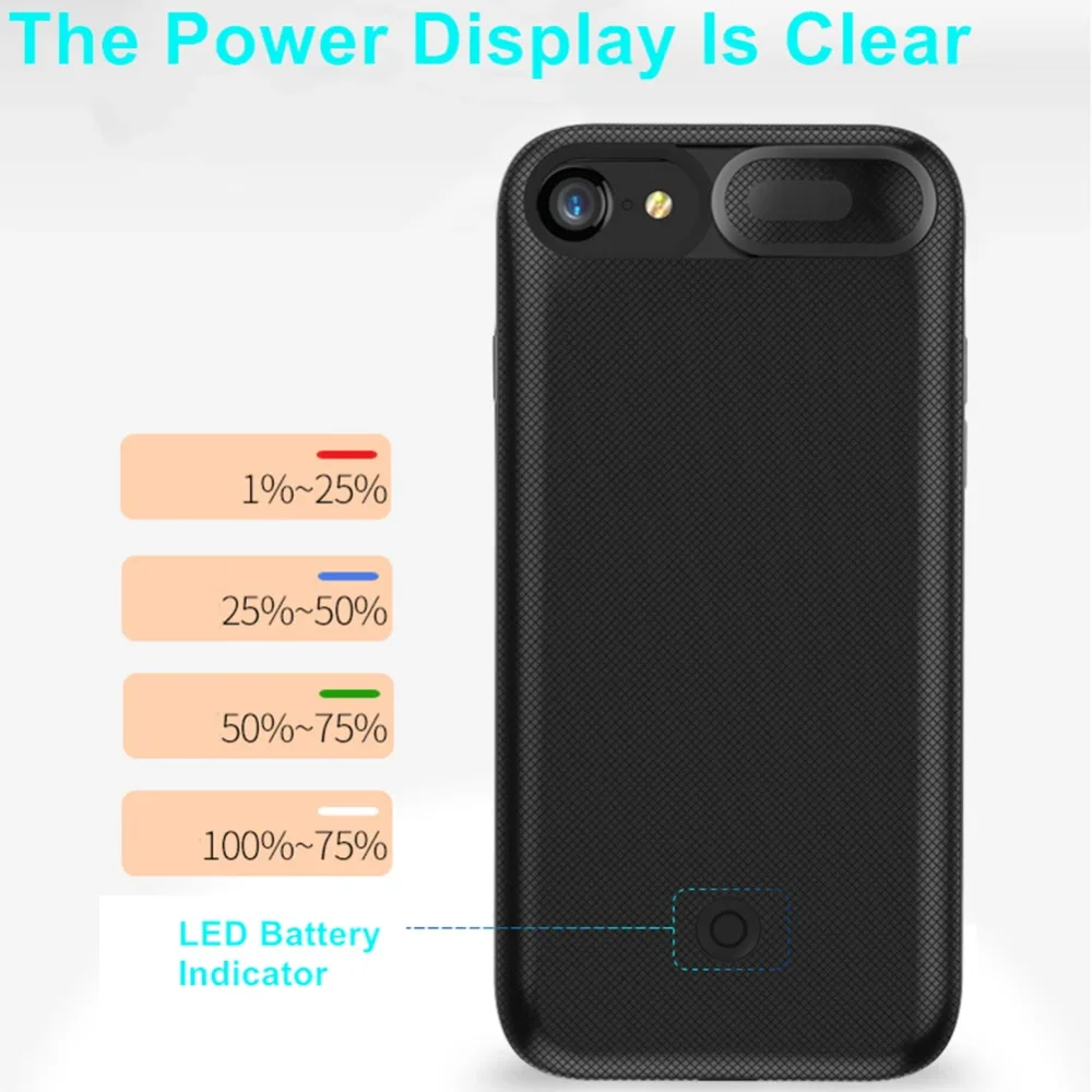 Для iphone 7 батарея чехол ультра тонкий умный силикон Материал 3000 мАч для 6 6s 8 случае
