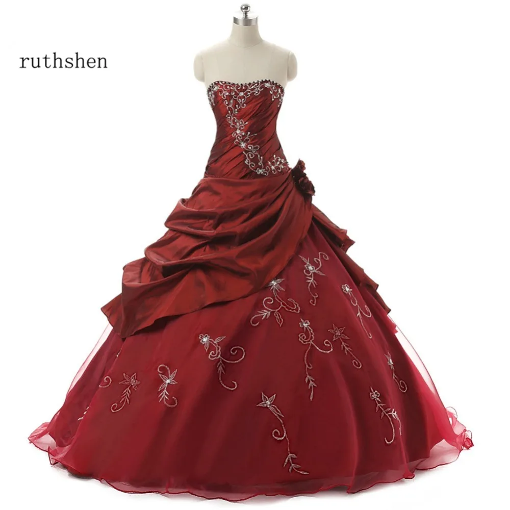 Ruthshen королевский синий дешевый наряд для Quinceanera 2020 без бретелек с вышивкой милые