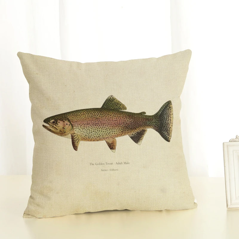 Наволочка с принтом рыбы цветная квадратная наволочка китайская хлопковая