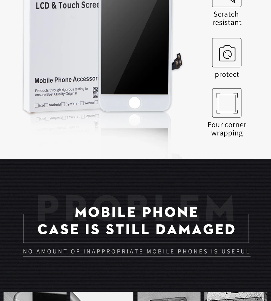 Широкий цветовой охват для iPhone 7 8 plus ЖК-дисплей полный вид экран с сенсорным дигитайзером сборка Замена Pantalla высокая яркость