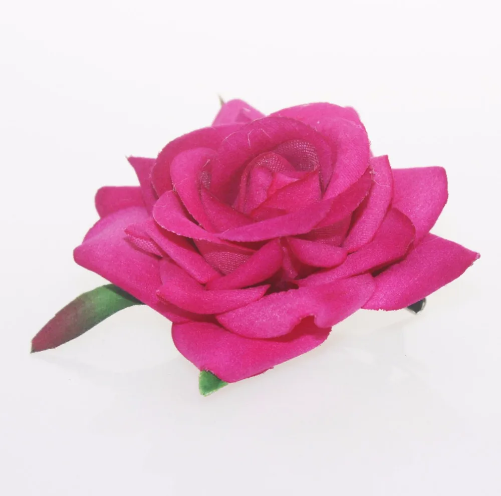 Заколка для волос с цветами женская Свадебный зажим темно розовыми аксессуары