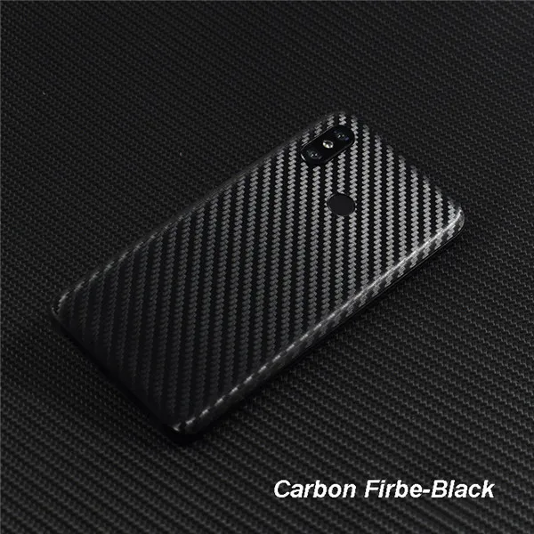 Carbon Fiber Black 3D углеродное волокно/кожа/дерево шкуры защитная задняя крышка телефона наклейка для XIAOMI Mi9 MIX3 Mi8 SE Redmi 6 Pro 5 Plus Note 7 - Цвет: Carbon Fiber Black