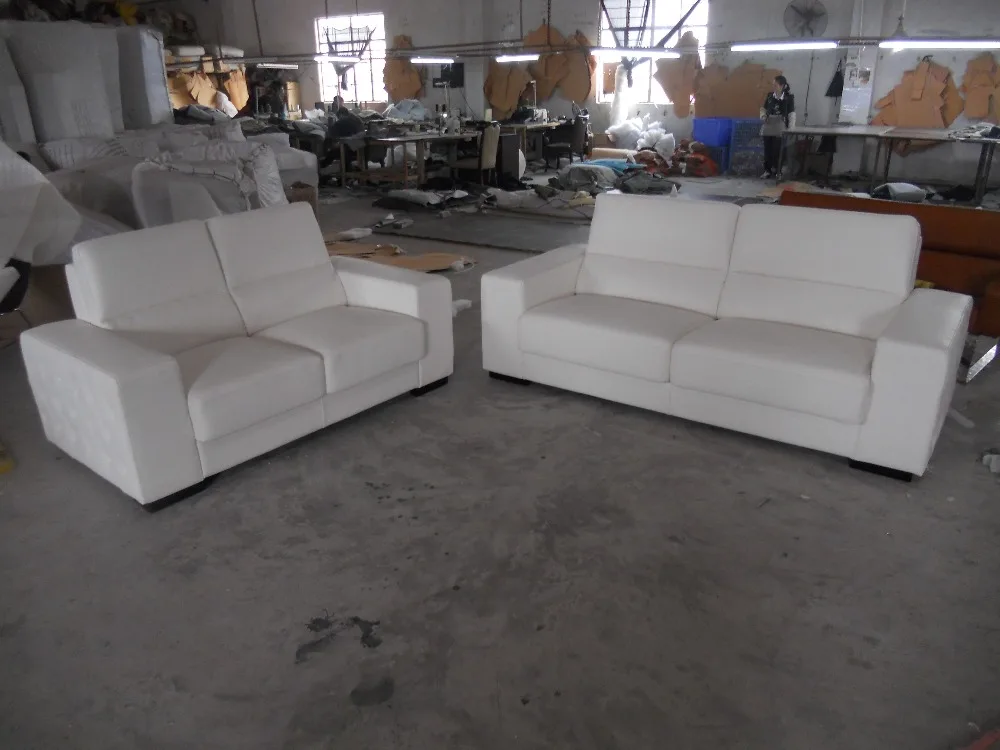 Комплект диванов из натуральной кожи комплект мебели белого цвета с кожаными