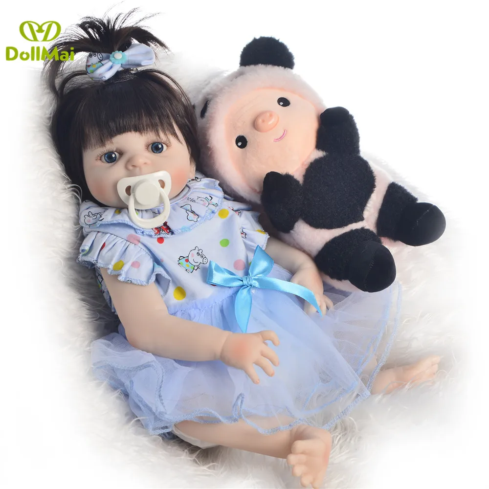 

19Inch Boneca bebes reborn Girl Full Body Silicone Vinyl Reborn Babies Dolls 46cm Realistic reborn toddler Dolls Child toys