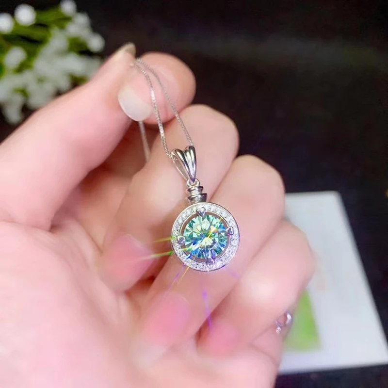 Ювелирные изделия colife 925 Серебряный Муассанит кулон для вечерние 0.5ct& 1ct Муассанит Ожерелье Подвеска из стерлингового серебра Муассанит ювелирные изделия