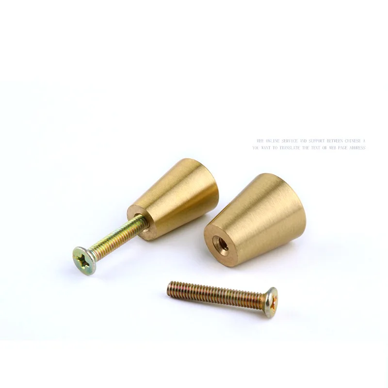 Brushed Solid Brass Kitchen Cabinet Drawer Knobs Nordic Furniture Cupboard Dresser Pulls -4Pack |