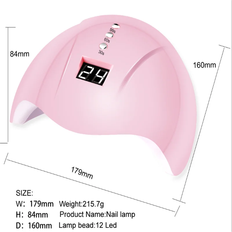 

36W Intelligent Induction Nail Lamp LED/UV Phototherapy Machine Baking Lamp Automatic Three-Stage Timing Nail Glue Baking Lamp