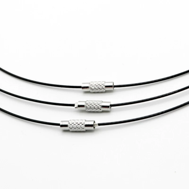 Оптовая продажа 18 дюймов черный цвет винт застежка Проволочный Кабель стальные