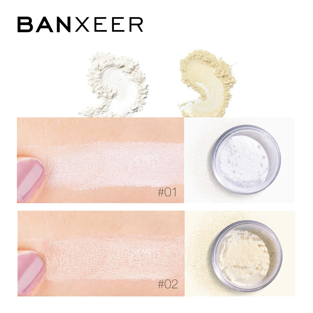 BANXEER, гладкая рассыпчатая пудра, макияж, Прозрачная отделка, контроль масла, водостойкая, для лица, отделка, установка с косметической пуховкой