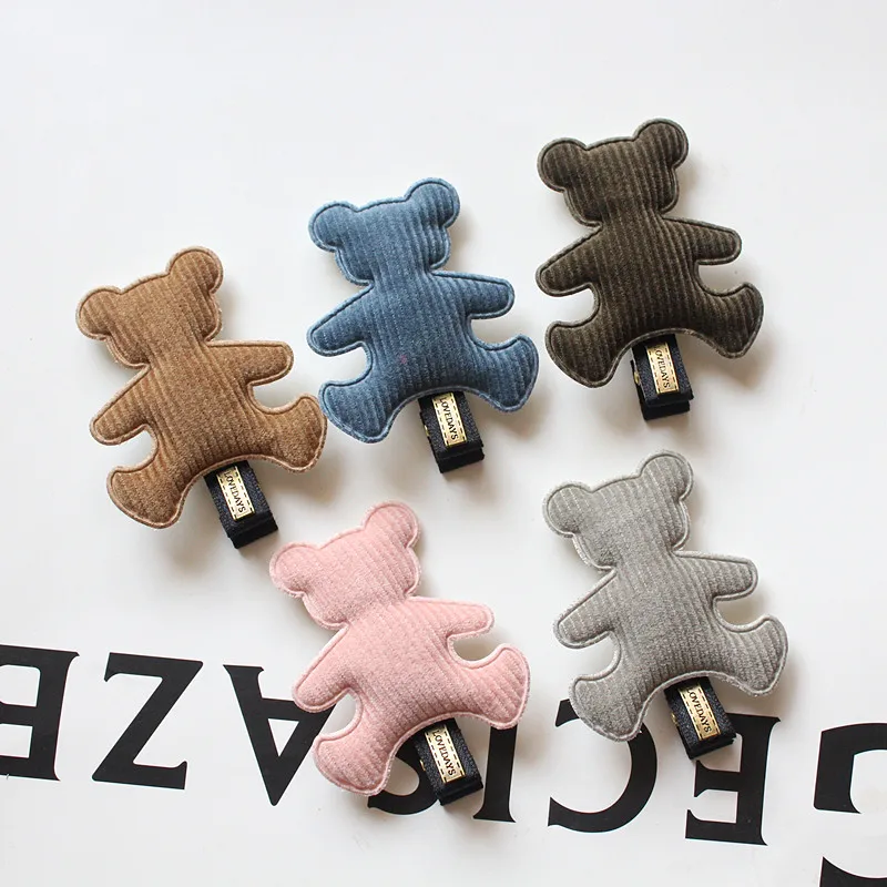 

20pcs/lot Soft Velvet Animals Bear Shape Modish Girls Hairpin Good Quality Prince Party Hair Clip Milky Pink 5cm Hair Barrettes