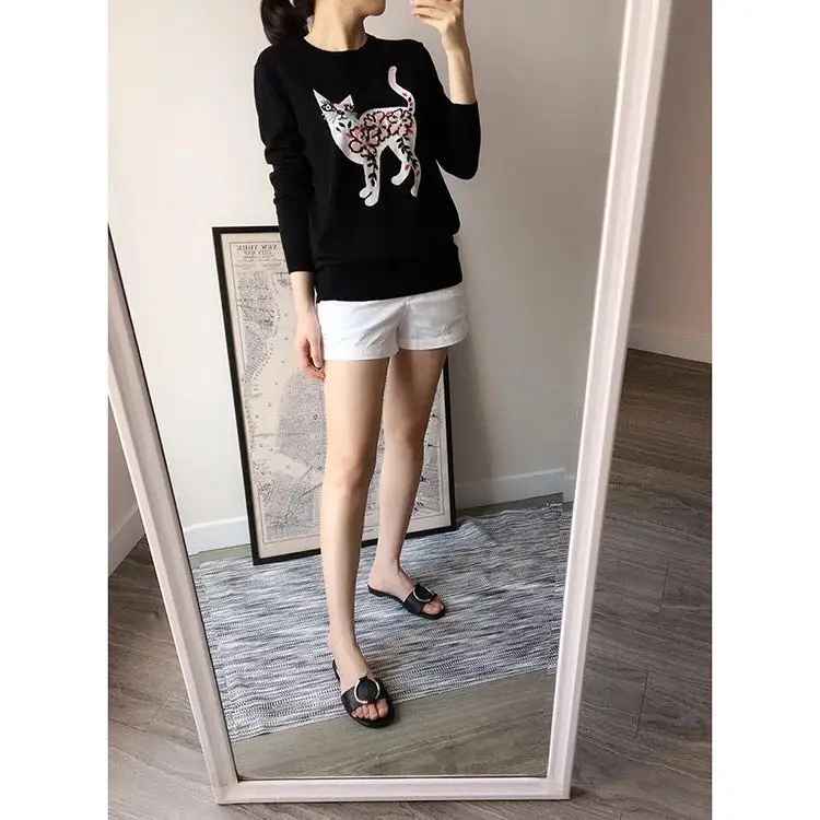 Cat sequins patch Iron On vintage embroidered fabric applique Sweater Jacket T-shirt coat decoration patches sewing NL096 | Дом и сад