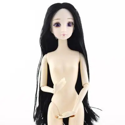 K 1/6 12 дюймов куклы голубые глаза подвижные суставы обнаженное тело bjd кукла подарок для девочек игрушки Длинные прямые Кудрявые каштановые красные волосы - Цвет: K